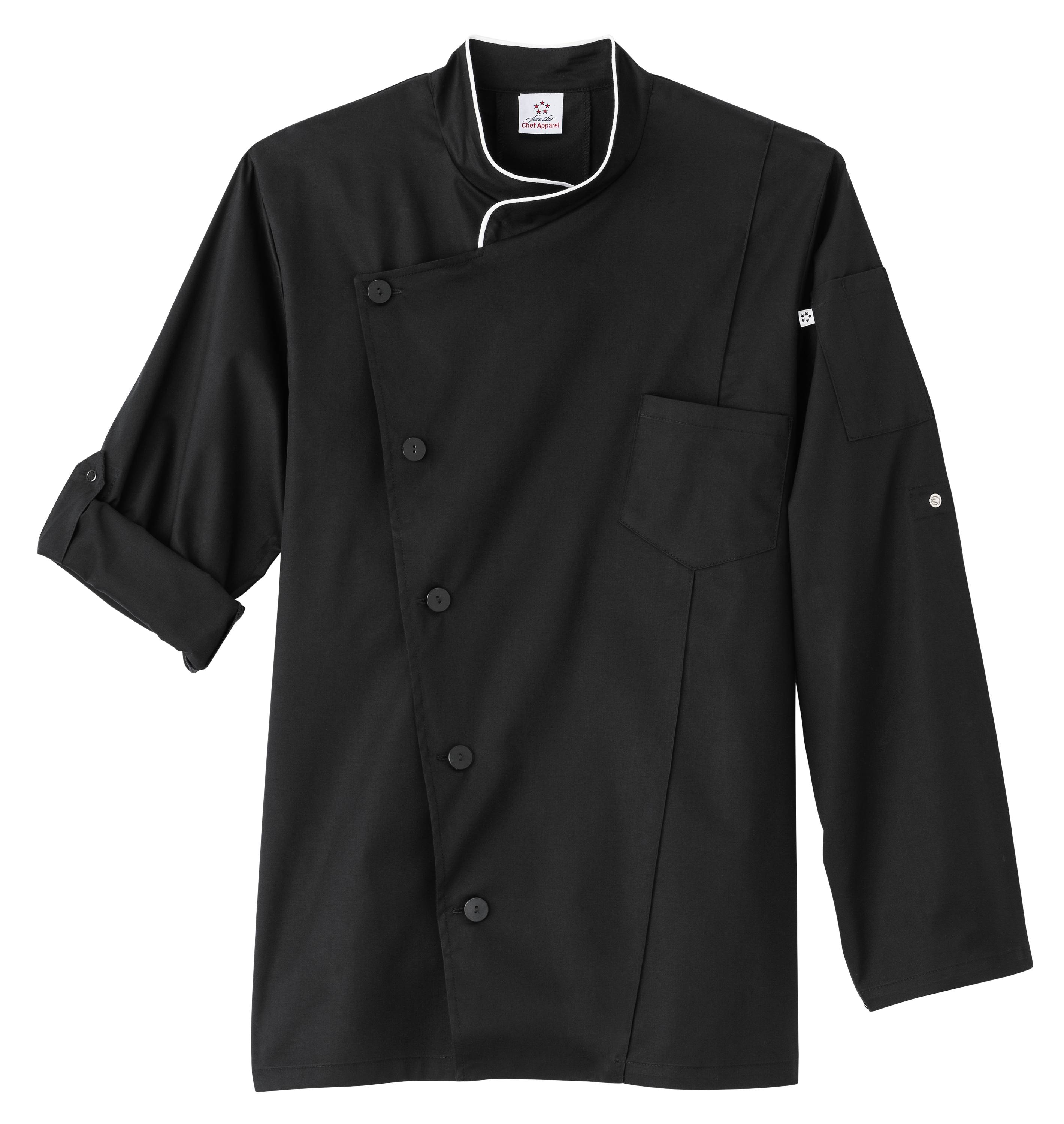 Five Star Chef Apparel 18535 Unisex Long Sleeve Stretch Executive Chef Coat 