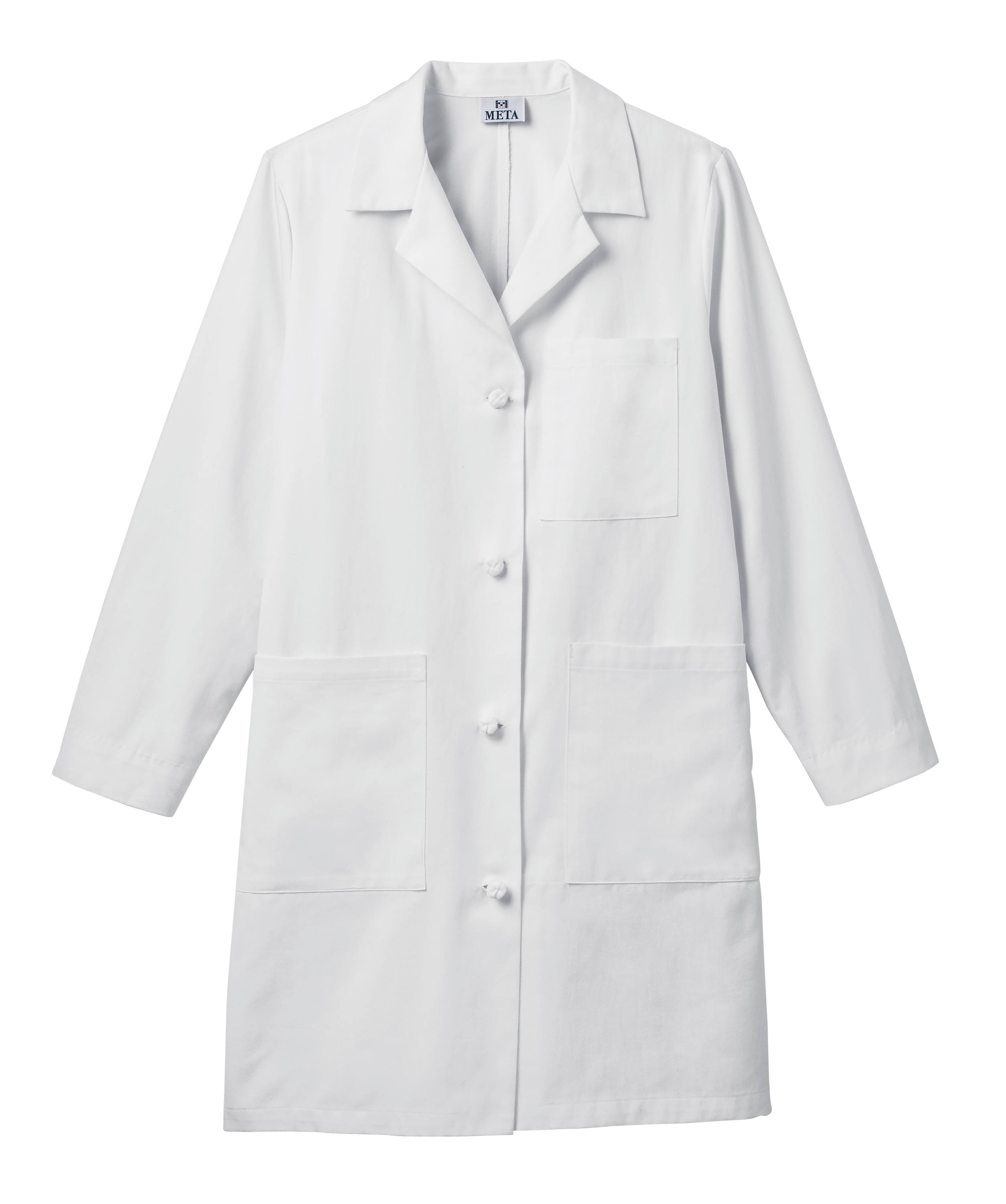 Meta 38&#34; Women&#8216;s Cotton Knot Button iPad Labcoat in Regular and Tall Sizes-Meta